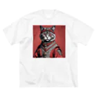 hogarakuの縄文猫 ビッグシルエットTシャツ