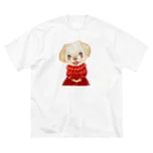 bicotの赤いドレスの ビッグシルエットTシャツ