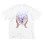 AQUAMETAVERSEのクリスタルの中に押し花がある　なでしこ1478 ビッグシルエットTシャツ