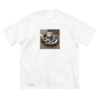 恥ずかしがり屋のねこショップのcute cat sleeping Big T-Shirt