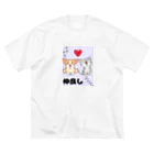 ニャンにゃんこ(kaji)の仲良しさん ビッグシルエットTシャツ