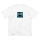 tozaki5573のクジラの親子 ビッグシルエットTシャツ