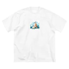 アミュペンの山頂に向かって勇敢に進む登山者 Big T-Shirt