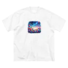 momonekokoのカラフルな風船が浮かぶ風景 Big T-Shirt