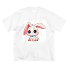 ちょっといいSHOPのちびアニマル（うさぎ） ビッグシルエットTシャツ