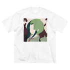 Riollaの緑の女の子 ビッグシルエットTシャツ