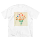 ひちゃんのお絵描きのお絵描き花束 ビッグシルエットTシャツ