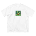 OTIRUBUTUBUTUのいきわかれ恐竜 ビッグシルエットTシャツ