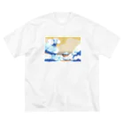 Apples_Orangesの富嶽三十六景 神奈川沖浪裏-Remix ビッグシルエットTシャツ