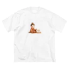 BOSATUの犬と菩薩 ビッグシルエットTシャツ
