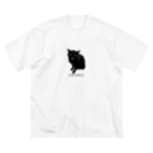 くろねこ屋の黒猫① ビッグシルエットTシャツ