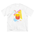 ネコノメのたからものばこのトロピカルカクテル ビッグシルエットTシャツ