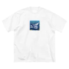 SUZURI56のドット絵ノコギリザメ ビッグシルエットTシャツ