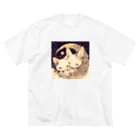 MIMIのあにまる王国の子猫と子うさぎの夢見るひと時 ビッグシルエットTシャツ