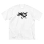 ChainChain SUZURI店のChainバグTシャツA（黒プリント） ビッグシルエットTシャツ