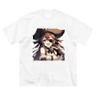 リリアのファンタジーのAI美少女リリアの海賊姿 ビッグシルエットTシャツ