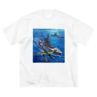 freehandの航空戦艦「伊勢」と水上機「晴嵐」 ビッグシルエットTシャツ