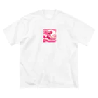 pinkgalmermaidのピンク　マーメイド　サーフィン ビッグシルエットTシャツ