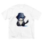 Fun_Qのバケハ猫 ビッグシルエットTシャツ