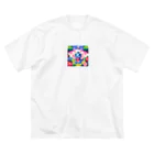 ドット職人のピクセルアート 恐竜の子ども ビッグシルエットTシャツ