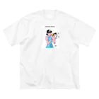 町田メロメのChina Blue ビッグシルエットTシャツ