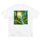 Rパンダ屋の「幻想的な森」グッズ ビッグシルエットTシャツ