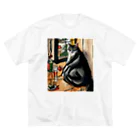 Ppit8のまったり猫 ビッグシルエットTシャツ