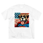 G線上のシュナウザーの星条旗の下のヒーロー Big T-Shirt