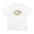 ねずみさんのブティックのティーカップねこちゃん　クリーミィ ビッグシルエットTシャツ