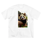 mintmoonのタレ目のパンダちゃん ビッグシルエットTシャツ