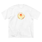 pyon☪︎chocoの目玉焼き　水彩 ビッグシルエットTシャツ