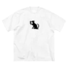 YPO_industryのアイスを舐める猫 ビッグシルエットTシャツ