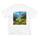 130Saitohの山間の風景 ビッグシルエットTシャツ