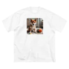 kaerinofficeの柴犬のかわいい幼子が写真の中央にいる。 Big T-Shirt