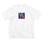 No Horse No Lifeのドット絵歌うウマノスケ君 ビッグシルエットTシャツ