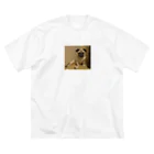 PaguparkのPugのぱぐお ビッグシルエットTシャツ