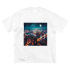 Teesignsの月夜に輝く未来都市 Big T-Shirt