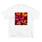 オンラインショップイエローリーフの色鮮やかな花 ビッグシルエットTシャツ