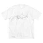 ずまの優しいサメ 루즈핏 티셔츠