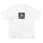 ponzu0108の金魚鉢の金魚 ビッグシルエットTシャツ