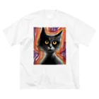 Ppit8の黒猫の夢幻 ビッグシルエットTシャツ