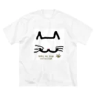 nanaronnicoronのねこのひげあつめ。どあっぷーず　しろ ビッグシルエットTシャツ