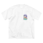 mushroomのきのこと女の子 ビッグシルエットTシャツ