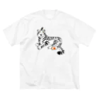 mya-mya=MIYA JUNKO's shop 02の虎と鳥 ビッグシルエットTシャツ