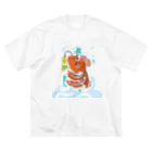 OKAMEの跳ね金魚 ビッグシルエットTシャツ