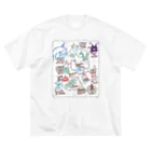 あべのぼうけんの地図(白) ビッグシルエットTシャツ