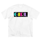Ushi-Haruのレトロカラフル　GIRL Big T-Shirt