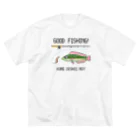 猫と釣り人のアオベラ_1 ビッグシルエットTシャツ