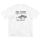 猫と釣り人のスズキ_1 ビッグシルエットTシャツ
