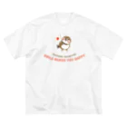 “すずめのおみせ” SUZURI店のHello! すずめだいきち ビッグシルエットTシャツ